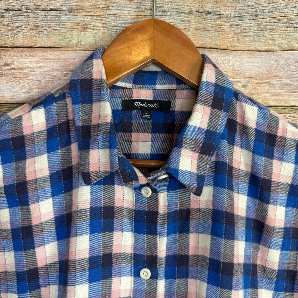 Madewell Women's Soft Flannel Sunday Shirt in Delgany Plaid Size Medium - Picture 3 of 7